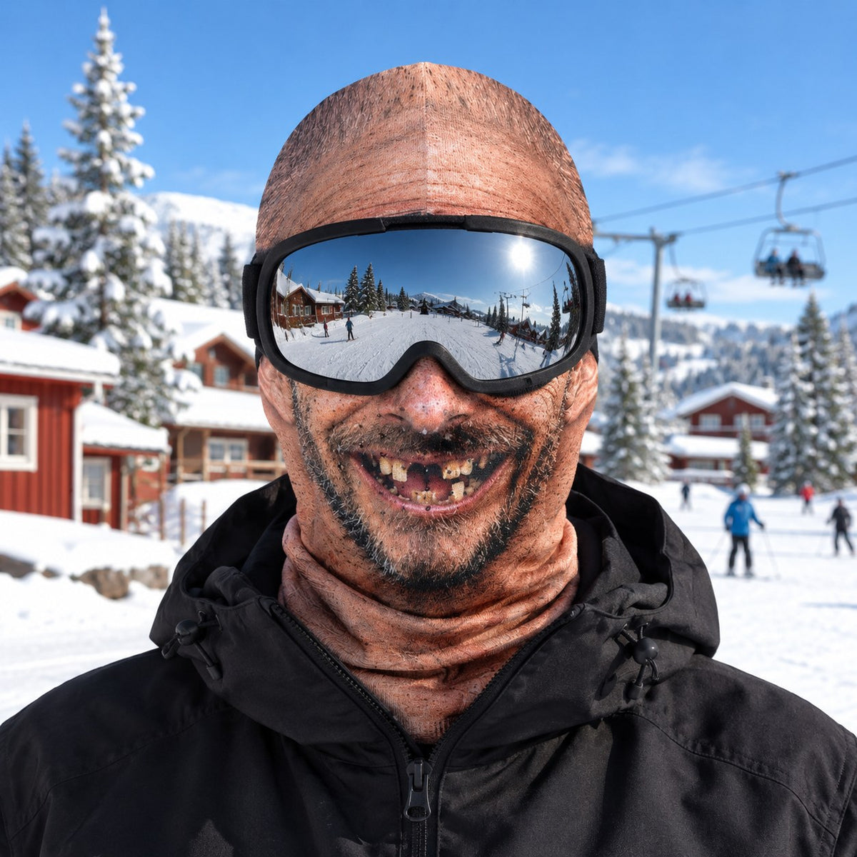 Skidmask Tandlösa gubben i backen