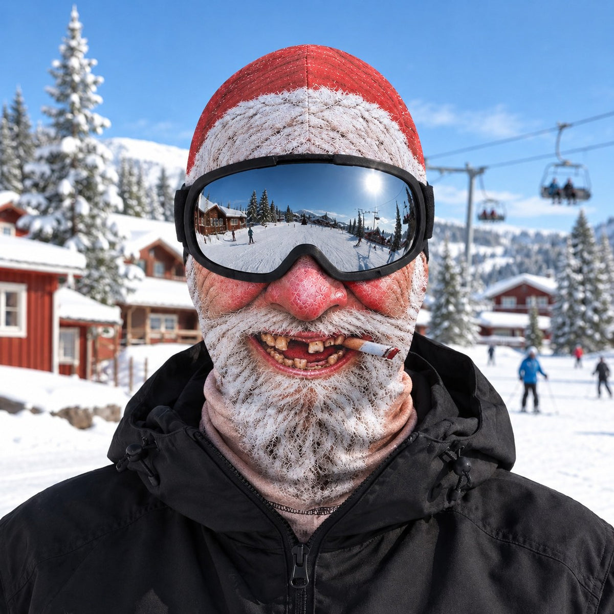 Skidmask Tomten i backen